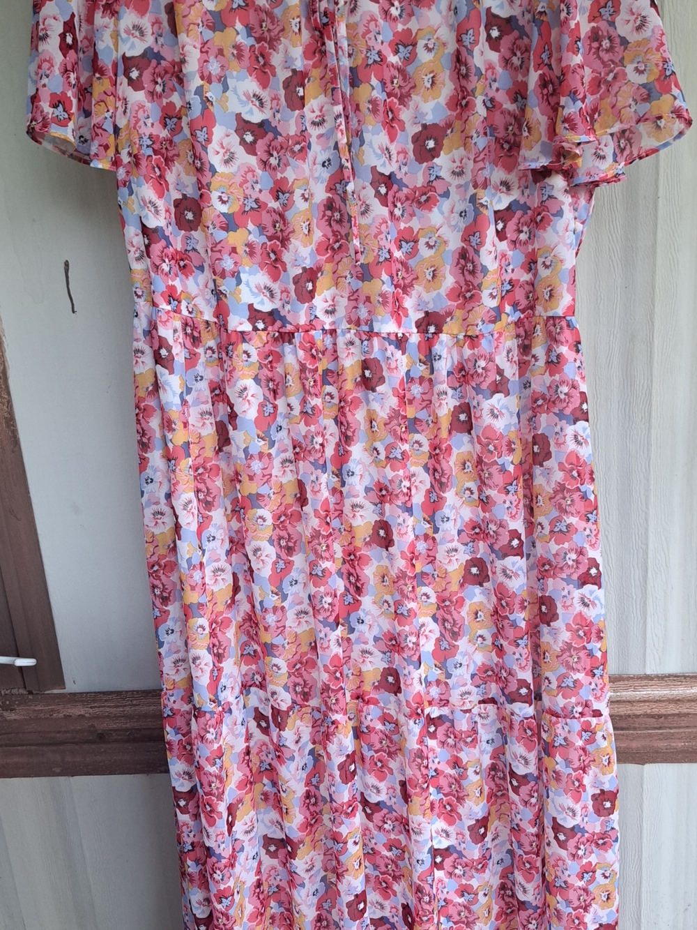 Lane Bryant Pink Multi-Color Floral Maxi Dress